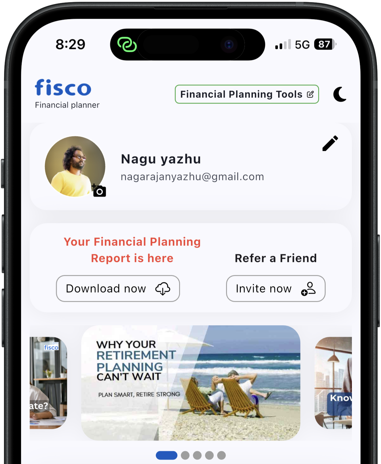 fisco app home page